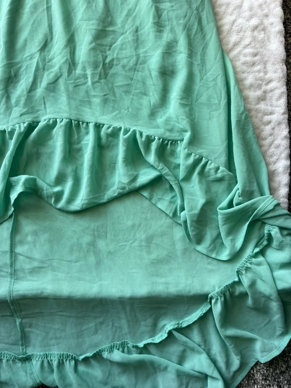 NWT Wild Fable Women’s Sleeveless High-Low Hem Chiffon Dress | Aqua Green Size L - Picture 3 of 11